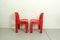 Red Joe Colombo Universale Plastic Chair by Kartell, Italy, 1967, Set of 2 5