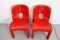 Red Joe Colombo Universale Plastic Chair by Kartell, Italy, 1967, Set of 2 2