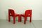 Red Joe Colombo Universale Plastic Chair by Kartell, Italy, 1967, Set of 2 4