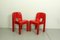 Red Joe Colombo Universale Plastic Chair by Kartell, Italy, 1967, Set of 2, Image 6