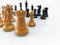 Piezas de ajedrez vintage de madera plomada. Juego de 32, Imagen 10