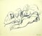 Leo Guida, figura, dibujo original a tinta sobre papel, finales del siglo XX, Imagen 1