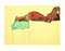 D'après Egon Schiele, Nu Masculin Inclinable, 20ème Siècle, Lithographie Originale 1