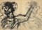 Mino Maccari, The Useless Attempts, Original Charcoal Drawing, 1950s, Image 1