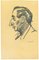 Mino Maccari, Male Portrait Sketched, Original Marker on Paper, 1960s 1
