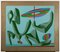 Leo Guida, Green Composition, Original Acrylic Painting, 1980s 2