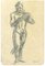 Mino Maccari, Standing Male Nude, Original Pencil Drawing, 1970s 1