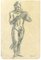 Mino Maccari, Standing Male Nude, Original Pencil Drawing, 1970s, Image 1