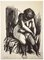 Leo Guida, Crouched Nude, Original Tuschezeichnung, 1980er 1