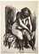 Leo Guida, desnudo en cuclillas, dibujo a tinta original, años 80, Imagen 1