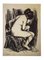 Leo Guida, desnudo sentado, tinta original y acuarela, años 70, Imagen 1