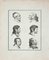 James Neagle, Heads of Men, Original Etching, 1810 1