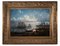 Russian School Artist, Sunrise Landscape with Boats, Original Oil Painting, 1861, Framed, Image 3