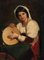Desconocida, niña italiana con pandereta, óleo sobre lienzo original, década de 1900, Imagen 2