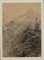 Friedrick Paul Nerly, montañas, dibujo a lápiz y acuarela original, siglo XIX, Imagen 1
