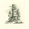 James Neagle, Ein Junge, der auf einen Baum klettert, Original Radierung, 1810 1