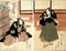 Utagawa Kuniyasu, Meeting of Two Samurai, Gravure sur Bois Originale, 1820 1