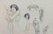 Harold Putman, Femme avec Enfant et Animaux, Dessin au Crayon, 19ème Siècle 1