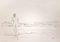 Anthony Roaland, Man Walking on the Beach, Original Bleistiftzeichnung, 1981 1