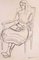 Pierre Georges Jeanniot, Woman at Rest, Original Bleistift auf Papier Zeichnung, Frühes 20. Jh 1