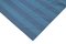 Blue Striped Wool Dhurrie Rug 4