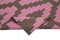 Pink Dhurrie Rug with Geometric Pattern 6