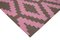 Pink Dhurrie Rug with Geometric Pattern 4