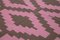 Pink Dhurrie Rug with Geometric Pattern 5