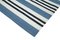 Blue Striped Wool Dhurrie Rug, Image 4