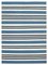 Blue Striped Wool Dhurrie Rug 1