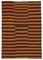 Vintage Orange & Black Kilim Rug, Image 1