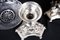 Assiette en Argent et Bols en Verre, Set de 2 4