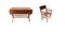 Set of Leather Campaign Desk and Chair 1