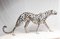 Art Deco Silver Plate & Bronze Cheetah Cat in Statue, Image 1
