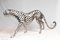 Art Deco Silver Plate & Bronze Cheetah Cat in Statue 5