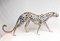 Art Deco Silver Plate & Bronze Cheetah Cat in Statue 6
