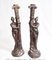 Art Nouveau Bronze Candleholders, Set of 2, Image 2