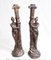 Art Nouveau Bronze Candleholders, Set of 2, Image 1