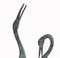 Japanischer Gartenstorch und Flamingo aus Bronze, 2er Set 3