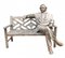 Large Bronze Garden Bench with Lifesize Albert Einstein Statue 4