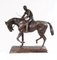 Big French Bronze Horse and Jockey Sculpture by Mene 1
