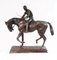 Grande Sculpture Cheval et Jockey en Bronze par Mene, France 1