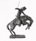 Bronzene Remington Horse and Cowboy Bronco Buster Statue 2