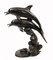 Bronze Dolphins Leaping Through Water Figurine 3