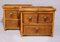 Antique Chinese Chest Drawers in Bamboo, 1880, Set of 2 1