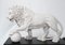 Italian Lions Stone Medici Paw Ball Cats Statues, Set of 2, Image 2