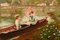 Artista vittoriano, Punting on the Cam, pittura ad olio, Immagine 5