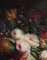 Natura morta floreale in stile vittoriano, pittura a olio, anni '80, con cornice, Immagine 5