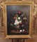 Bodegón floral estilo victoriano, pintura al óleo, años 80, Enmarcado, Imagen 2