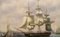 Boston Docks Seascape with American Clipper Sailboat, Peinture à l’Huile, Encadrée 7